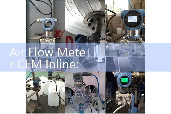 Air Flow Meter CFM Inline: Commercial Pneumatic Air Line Fluid Monitors